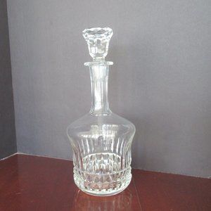 Vintage Cut Glass Crystal Wine Liquor Decanter Bottle 11.5" H, *stopper w/flaw